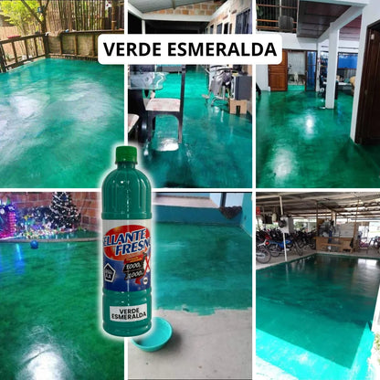 Sella, protege y embellece tus pisos con color y brillo metalizado de larga duración.