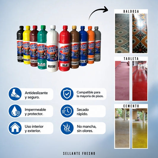 Sella, protege y embellece tus pisos con color y brillo metalizado de larga duración.